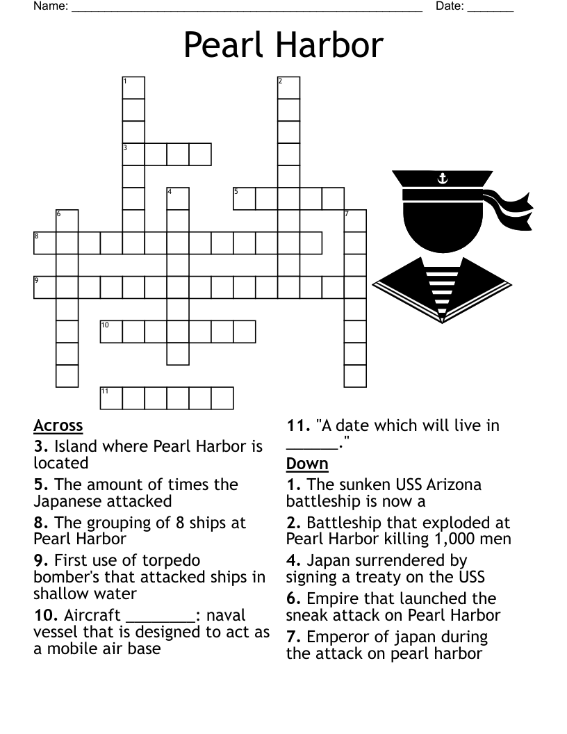 Pearl Harbor Crossword WordMint
