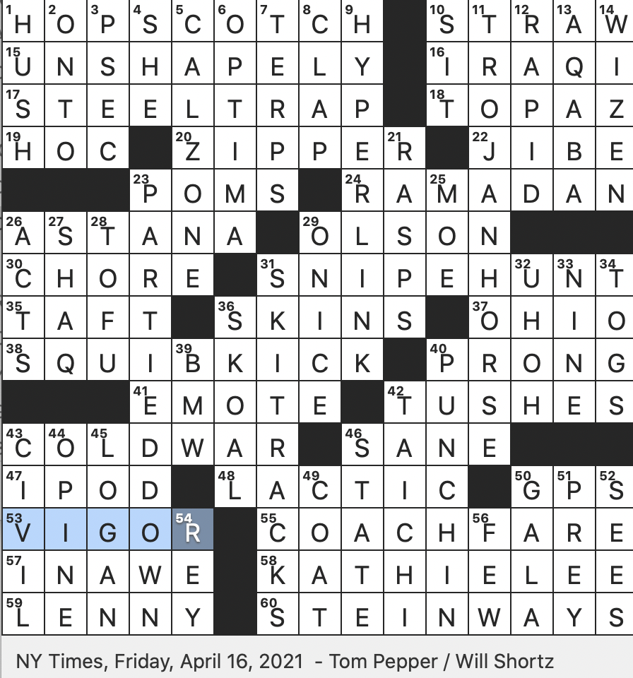 Rex Parker Does The NYT Crossword Puzzle Mini Production Company FRI 4 16 21 Former Name Of Kazakhstan s Capital Device Outmoded By The Smartphone Seaport Whose Name Derives From The