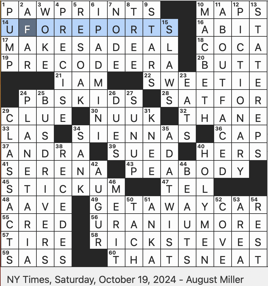Rex Parker Does The NYT Crossword Puzzle Real Wowers SAT 10 19 24 Anything Goes Period In Early Hollywood History Travel As A Political Act Author 2009 Block For Daniel
