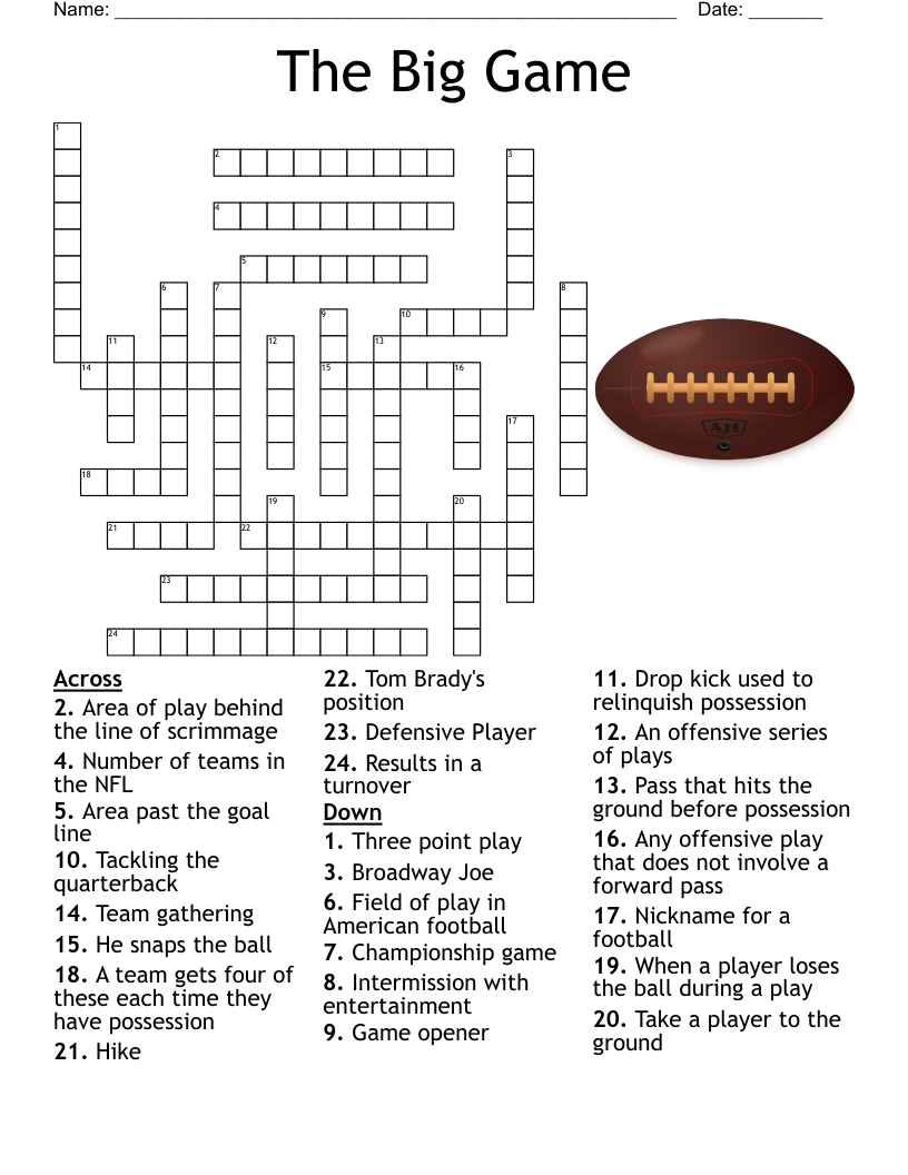 Rugby Crossword WordMint