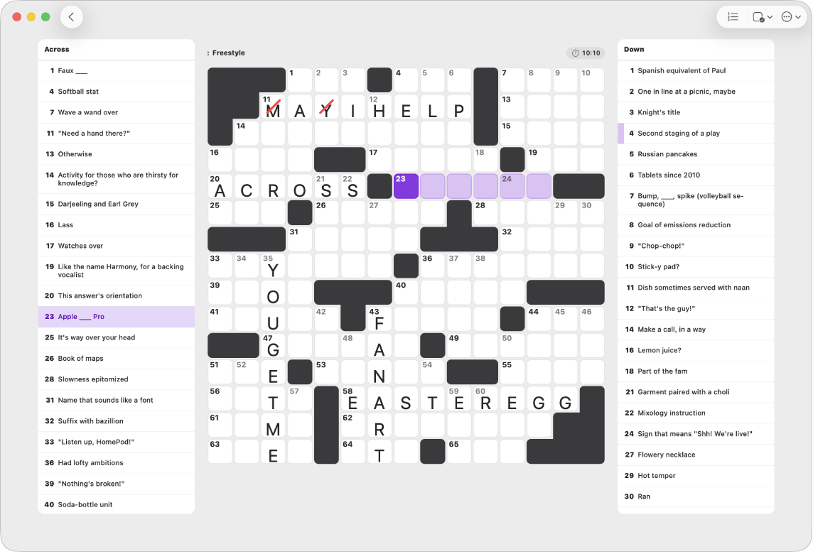 Solve Crossword And Crossword Mini Puzzles In News On Mac Apple Support ZA 