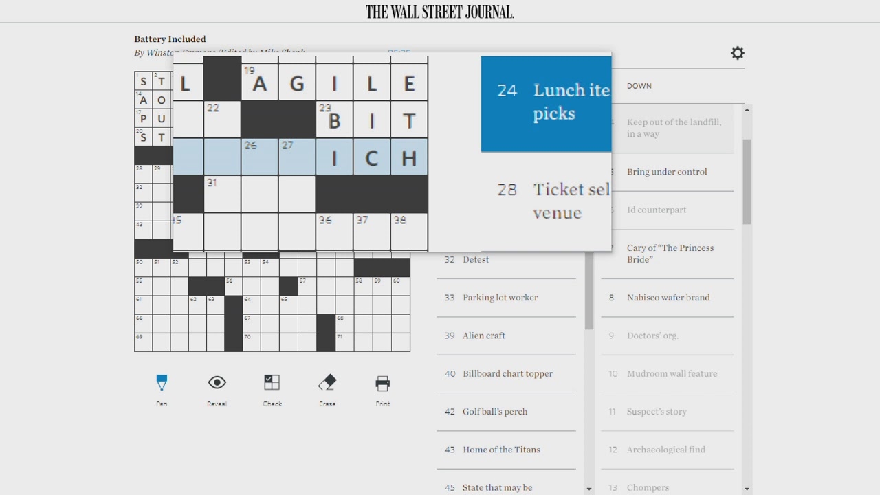 wsj crossword answers