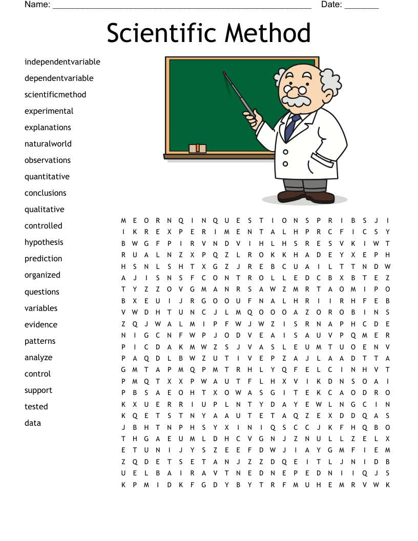 The Scientific Method Crossword WordMint
