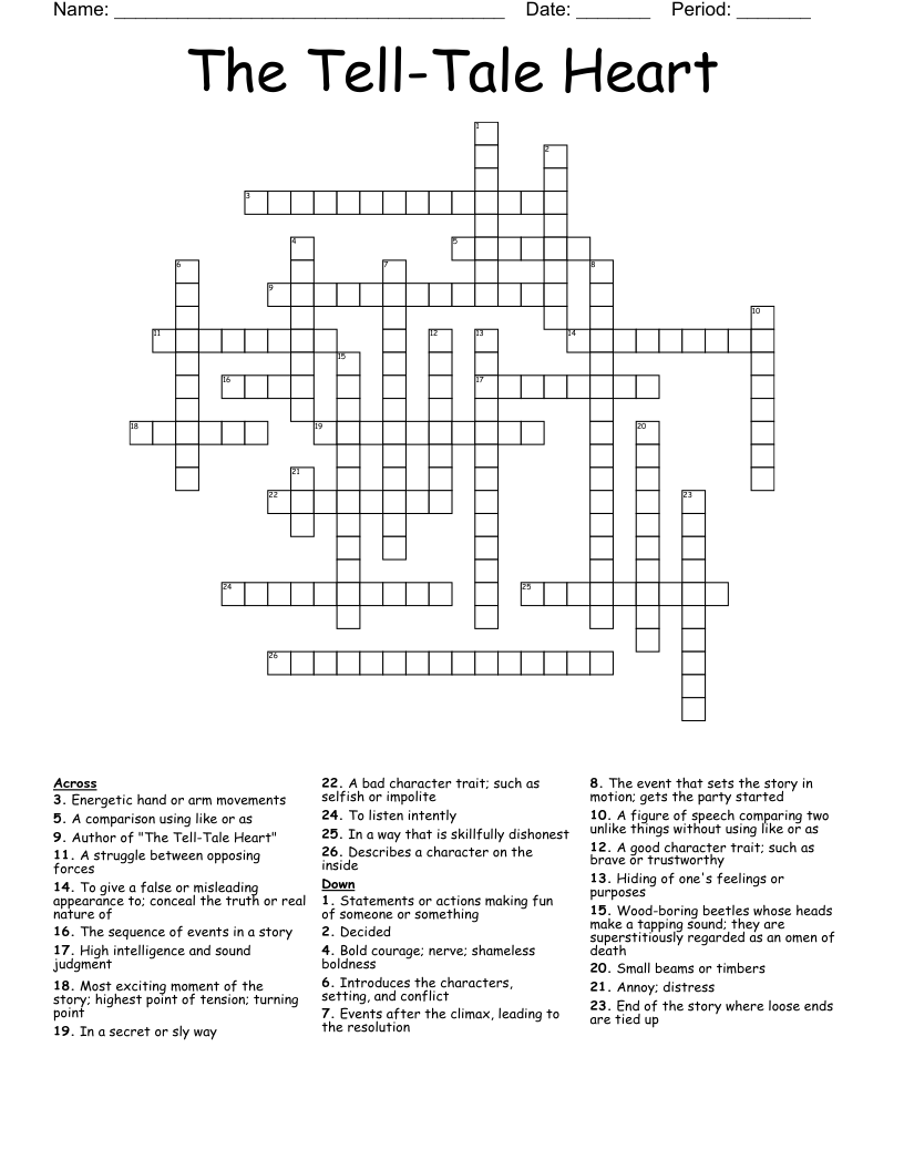 The Tell Tale Heart Crossword WordMint